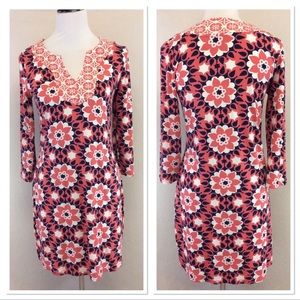 Boden WL599 retro jersey shift dress